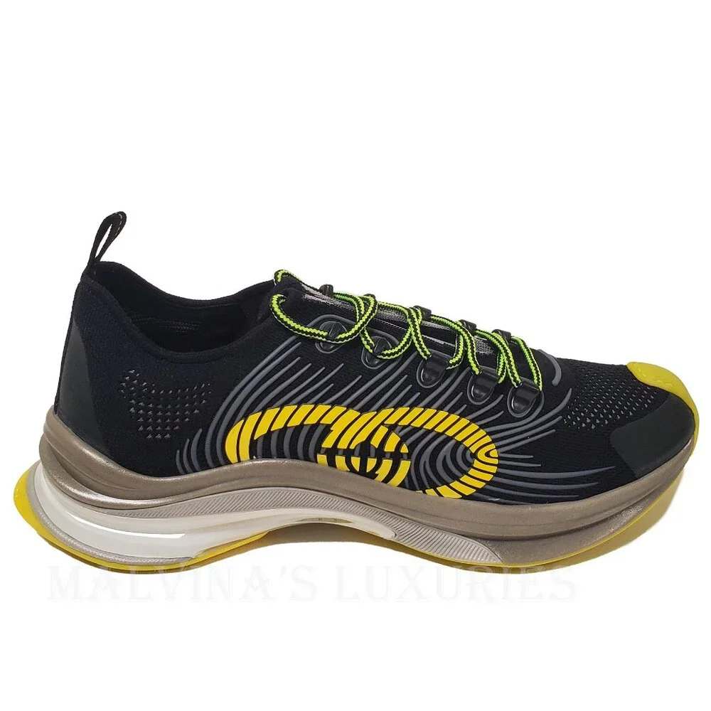 GUCCI SNEAKERS RUN RUBBER TRIMMED MESH SHOES w GG LOGO sz 11 11.5 - Picture 7 of 16